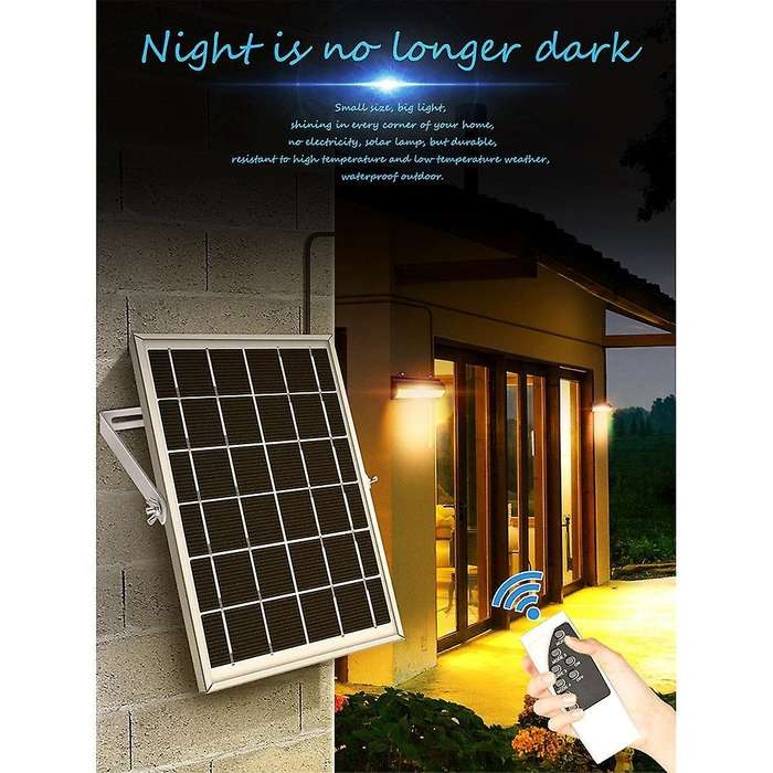 Double Head Solar Pendant Light with Remote Control Warm White