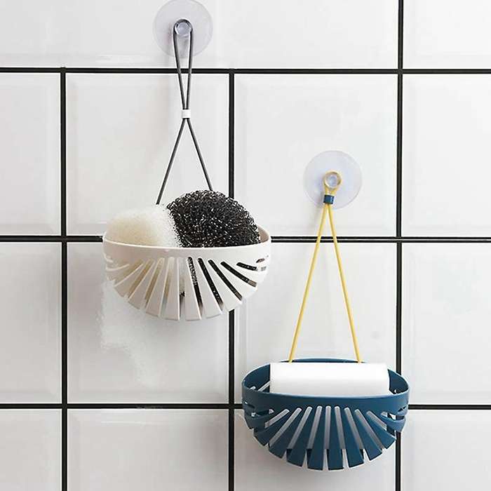 Kitchen Dish Cloth Sponge Storage Bag Sink Holder Bath Tool with Rope