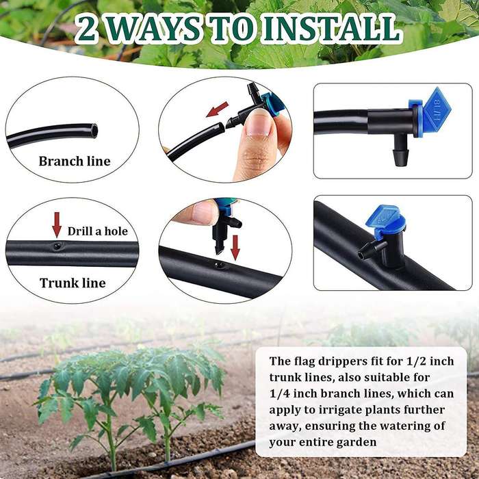 60 Pieces Irrigation Drip Emitter Garden Flag Irrigation Dripper