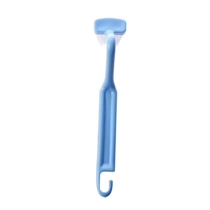 2x V Type Curved Plastic Toilet Brush Cleaning Toilet Corner Rim
