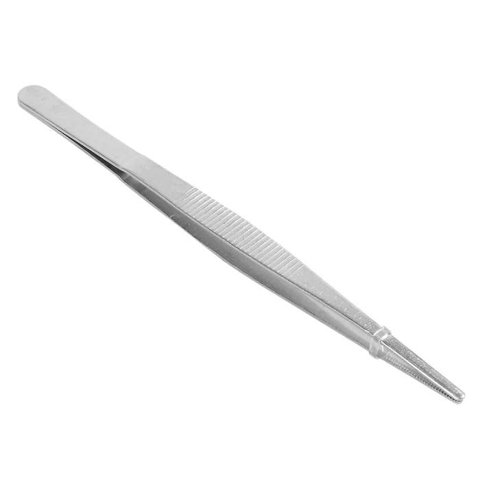 Industries Round Tip Straight Anti-static Tweezers Black 10pcs