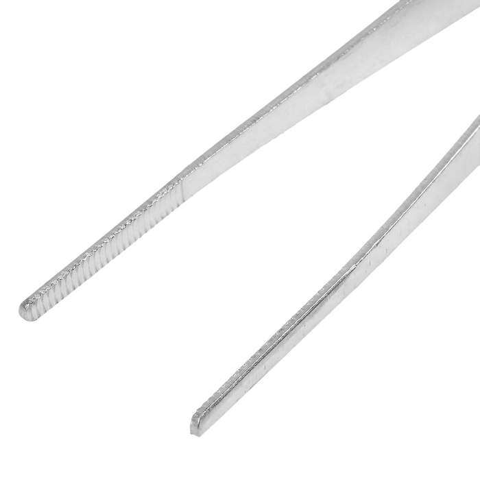 Industries Round Tip Straight Anti-static Tweezers Black 10pcs