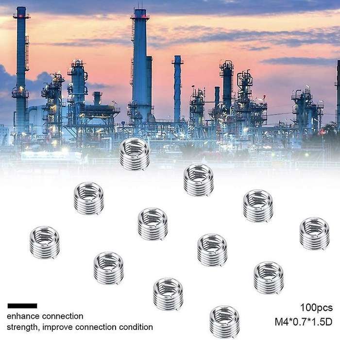 100pcs Wire Insert Thread, M4 Heli Coil Thread Repair Stainless Steel