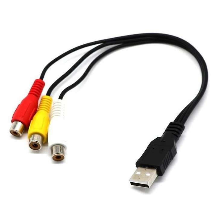 Usb to 3rca Cable Usb Female to 3 Rca Rgb Video Av Composite Adapter