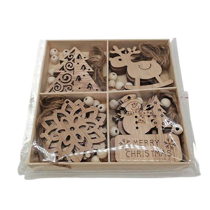 Christmas Wooden Box Set Creative Home Decoration Crafts Diy 3
