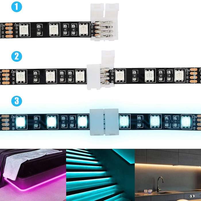 50packs 4-pin Rgb Led Light Strip Connectors