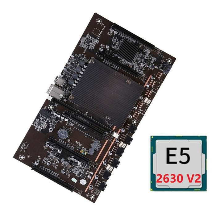 H61 X79 Btc Mining Motherboard with E5 2630 V2 Cpu 5x Pci-e 8x Lga