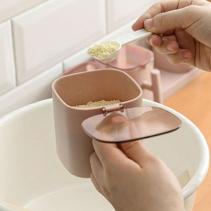 Spices Box Pepper Spice Shaker Kitchen Condiment Jars with Spoons A