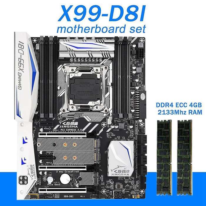 Jingsha X99-d8i Motherboard with 2xddr4 Ecc 4g 2133mhz Ram Lga2011-3