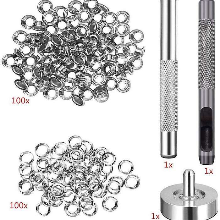 100pcs Metal Eyelets Set for Diy Accessories Leather Craft Clothing