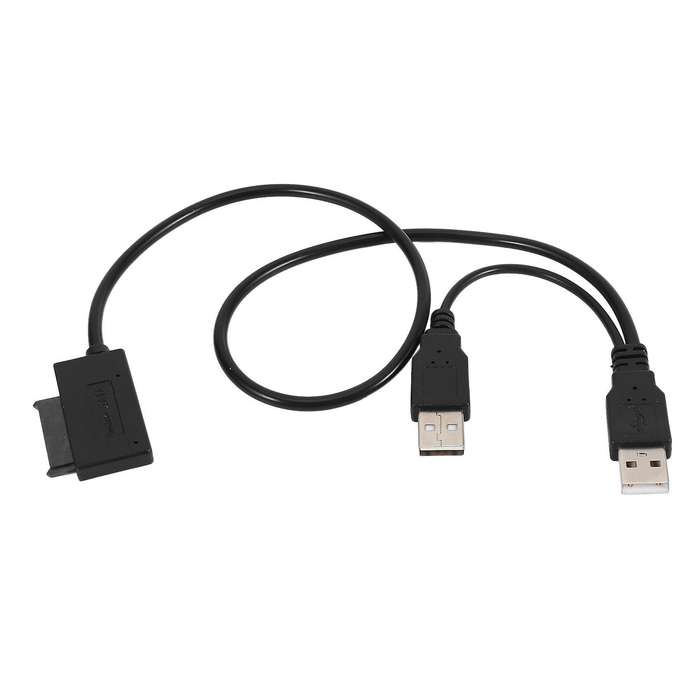Slim Sata Cable Usb 2.0 to 7+6 External Power for Laptop Sata Adapter