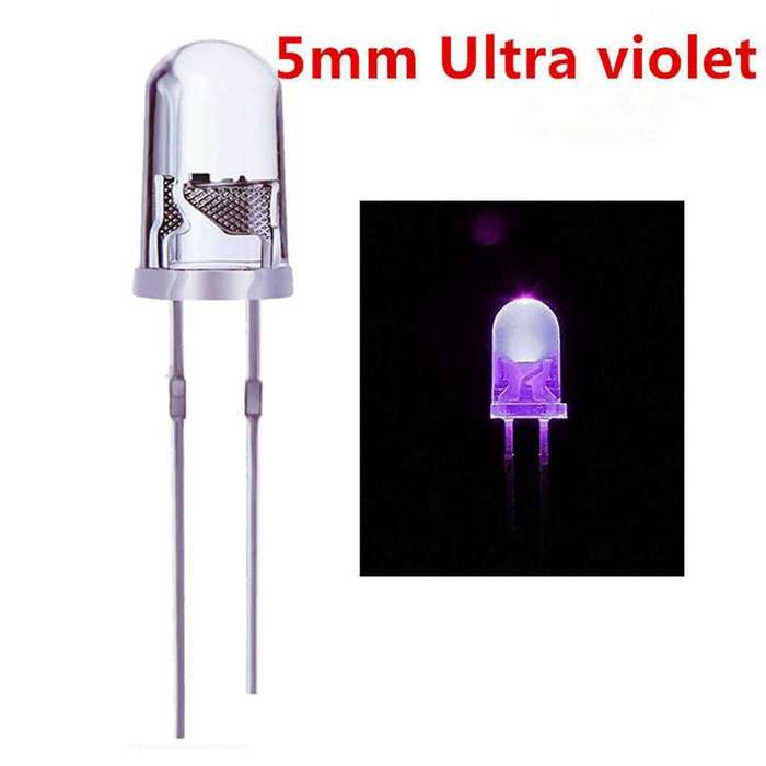 100pcs 5mm Round Purple Uv Led Diode Super Bright Purple Color