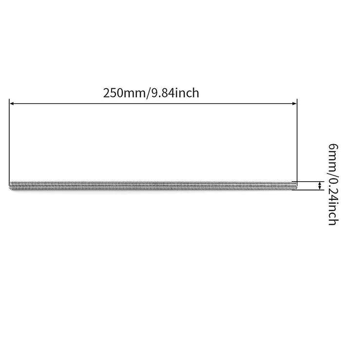 M6 X 25mm Fully Threaded Rod, 2 Pack for Anchor Bolts,clamps,hangers