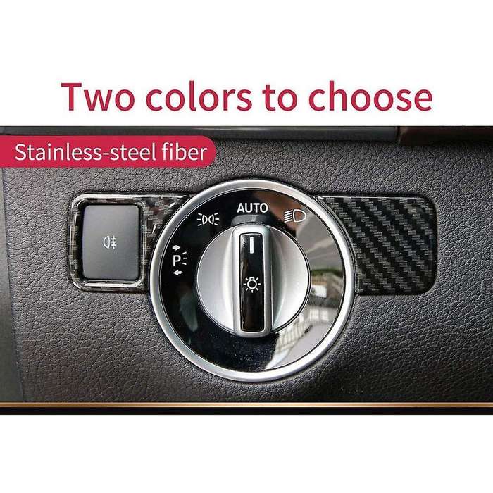 Carbon Fiber Head Light Lamp Switch Cover Sticker for Benz Gl Gls Etc