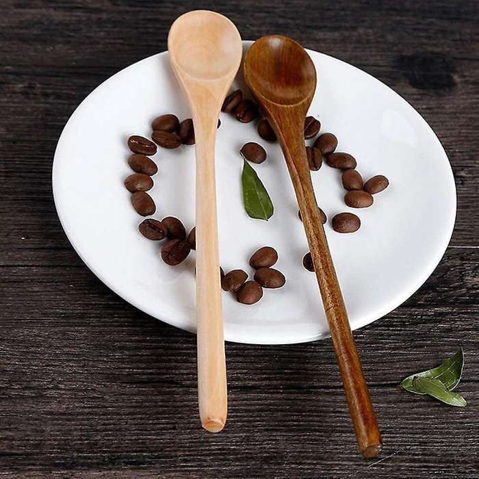 6 Pcs Wooden Spoon,long Handle Wood Spoons for Kitchen Mixing Cooking