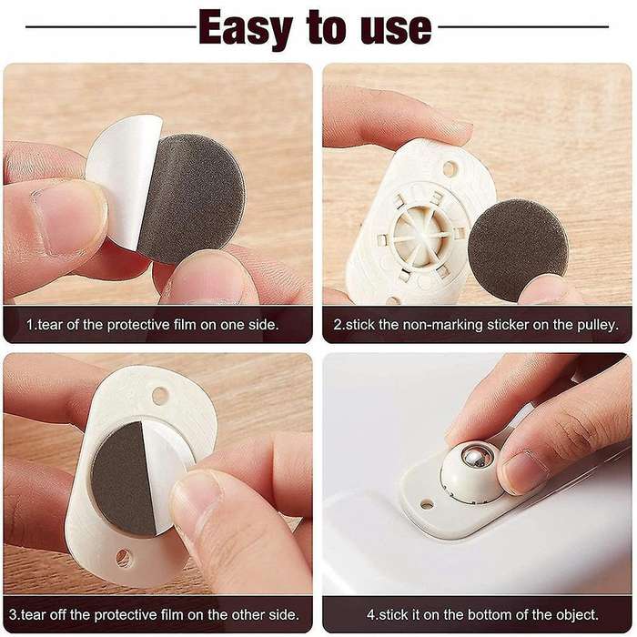 4pcs Stainless Steel Mini Swivel Caster Wheels for Furniture,cabinet