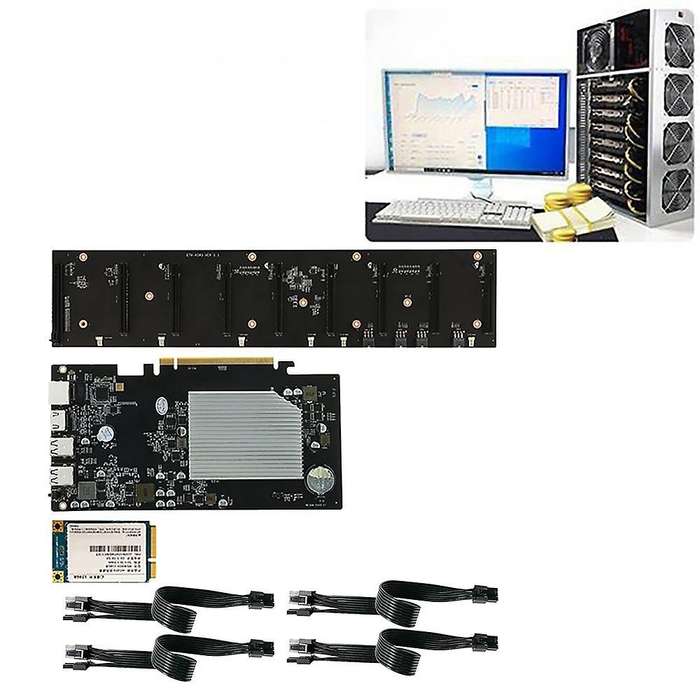 Eth-hsw3 Btc Motherboard with 128g Ssd+4x6pin to 8pin 30cm Power Cord