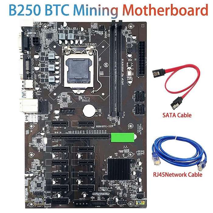 B250c Btc Mining Motherboard with Rj45 Network Cable Support Ddr4 Ram