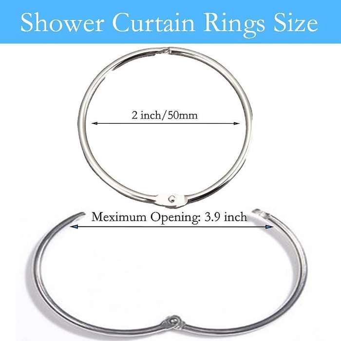 12 Pack Shower Curtain Rings Curtain Hooks Round Drapery Curtain