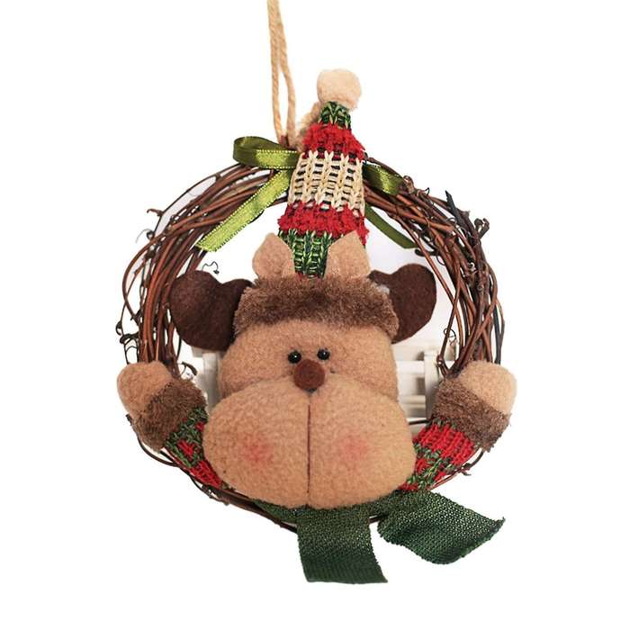 Christmas Wreath Ornaments Xmas Ornaments Hanging Ornament(a)