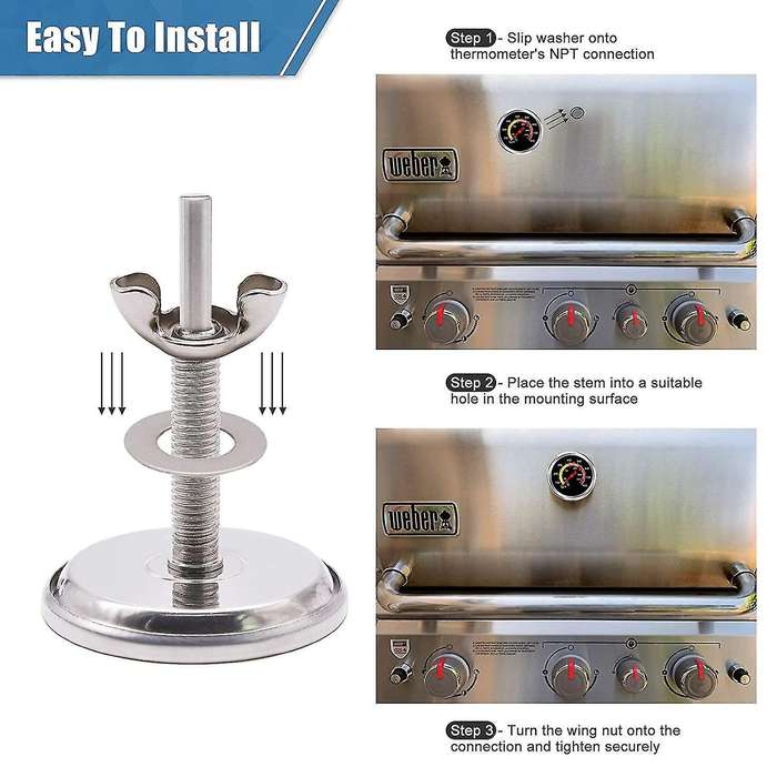 Grill Thermometer Smoker Temperature Gauge Heat Indicator for Cooking