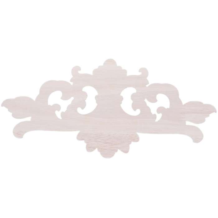 22*10 Cm Wood Carved Corner Onlay Applique Decor Unpainted