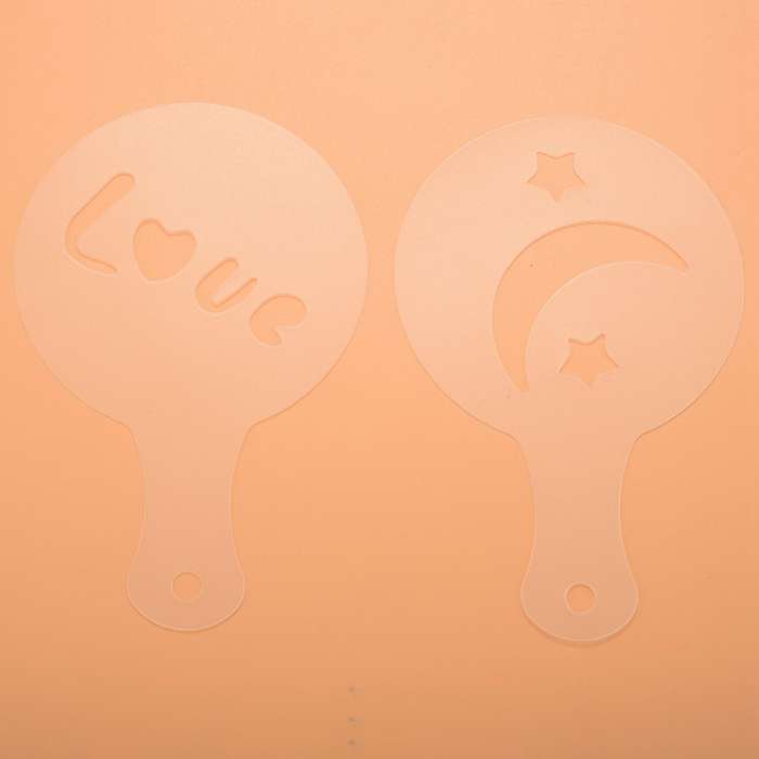 16 Pcs Nw Fashion Cappuccino Coffee Stencils Template Strew Pad Duster Spray