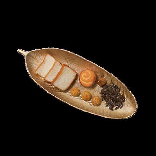Gold Leaves Shape Serving Tray Jewelry Pallet Fruit Snack Dish(small)