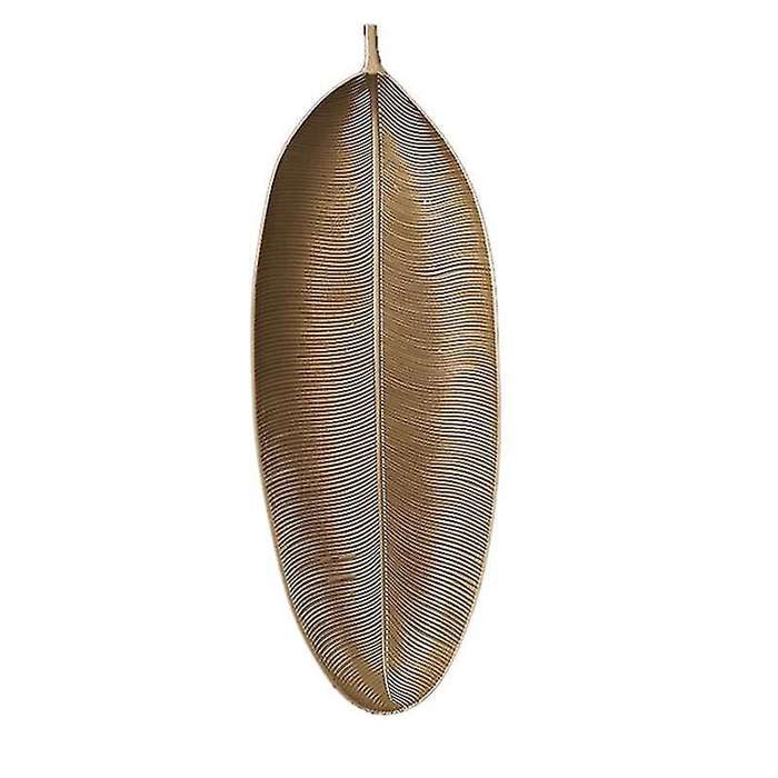 Gold Leaves Shape Serving Tray Jewelry Pallet Fruit Snack Dish(small)