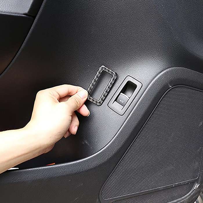 Car Soft Carbon Fiber Trunk Switch Frame Cover for Touareg 2011-2018