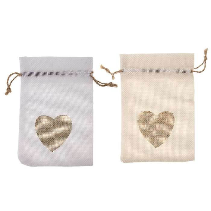 12pcs Chinese Style Linen Bag Candy Bag Sachet Bundle Bag White