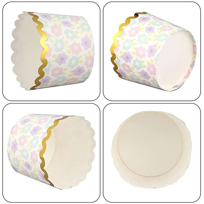 50 Pcs Colorful Greaseproof Paper Baking Cups 5 Oz Cupcake Paper A