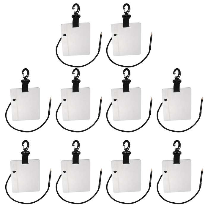 10x Dive Writing Slate with Swivel Clip and Pencil for Water Diving