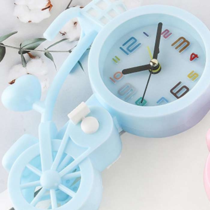 Cartoon Bike Shape Alarm Clock for Boys Girls Bedroom Table Clocks