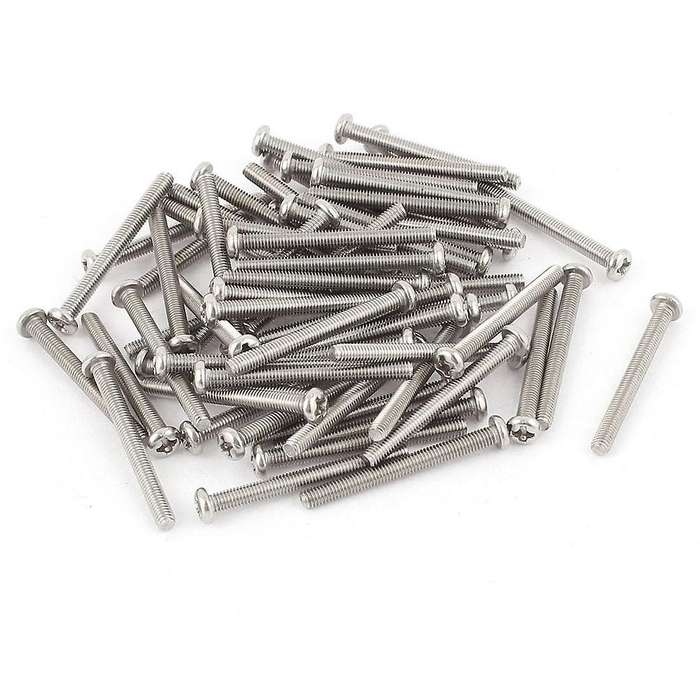 M3 X 30mm 304 Stainless Steel Phillips Pan Head Screws Bolt 60pcs