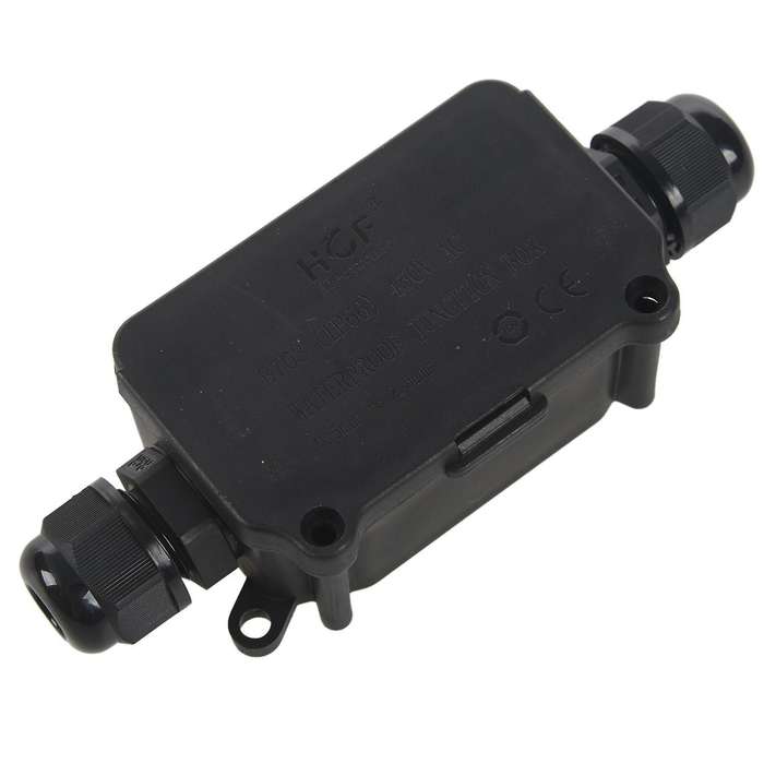 Ip66 2 Cable Black Plastic Connector Gland Electrical Junction Box