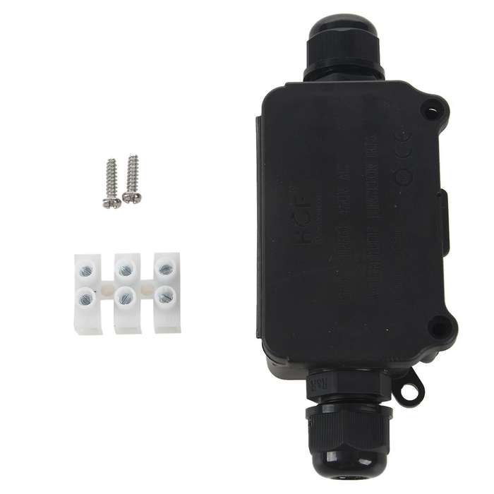 Ip66 2 Cable Black Plastic Connector Gland Electrical Junction Box