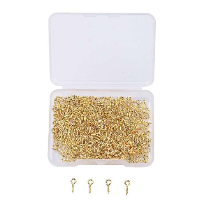 300 Pcs Screw Eye Nails for Diy Jewelry Making Accessories Gold