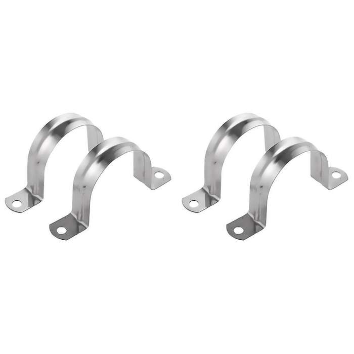 2 Edelstahl U-frmigen Rohrschellen, Half Pipe -80mm