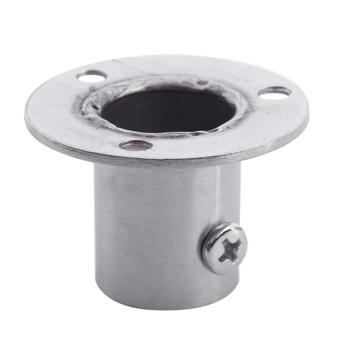 Wardrobe 19mm Tube Stainless Steel Rail Rod End Support Bracket 2pcs