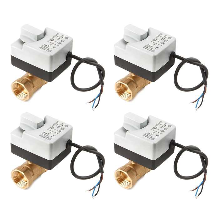 4x Ac220v Dn15 2 Way 3 Wires Motorized Ball Valve Electric Actuator