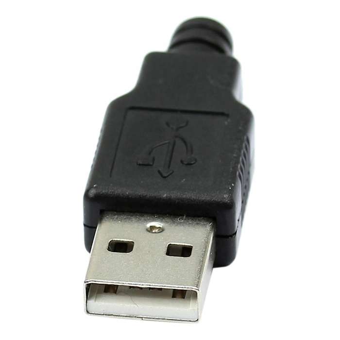 10pcs Type A Male 4 Socket Connector with Black Plastic Cover