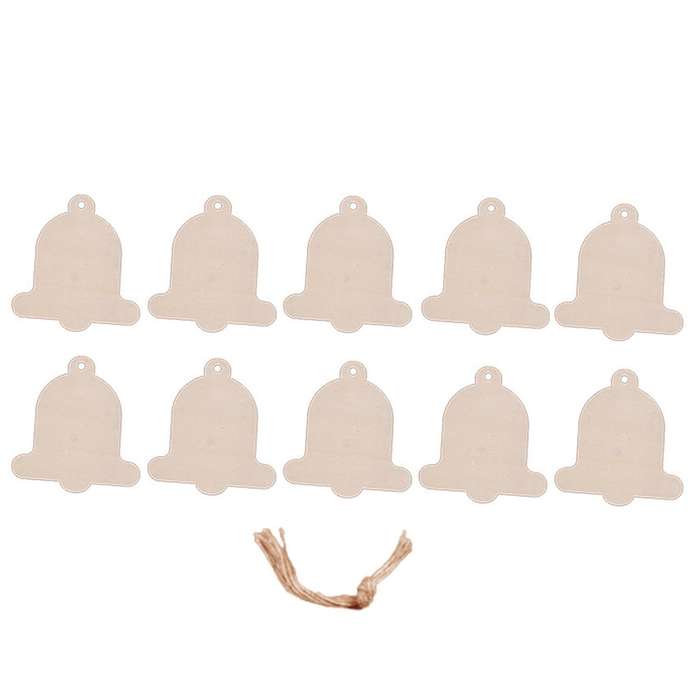 10pcs Christmas Wood Chip Pendant, Creative Home Decoration Bells
