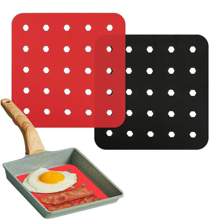 7.5 Inch Reusable Air Fryer Liner Air Fryer Mat Red