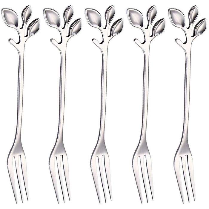 Leaf-shaped Handle Dessert Fork Fruit Salad Meat Kitchen Accessories