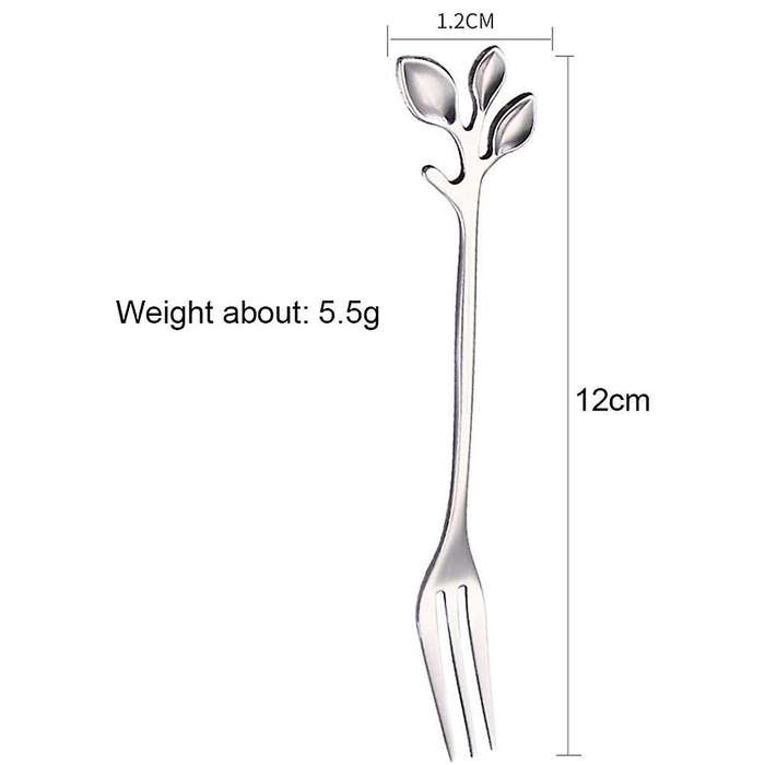 Leaf-shaped Handle Dessert Fork Fruit Salad Meat Kitchen Accessories
