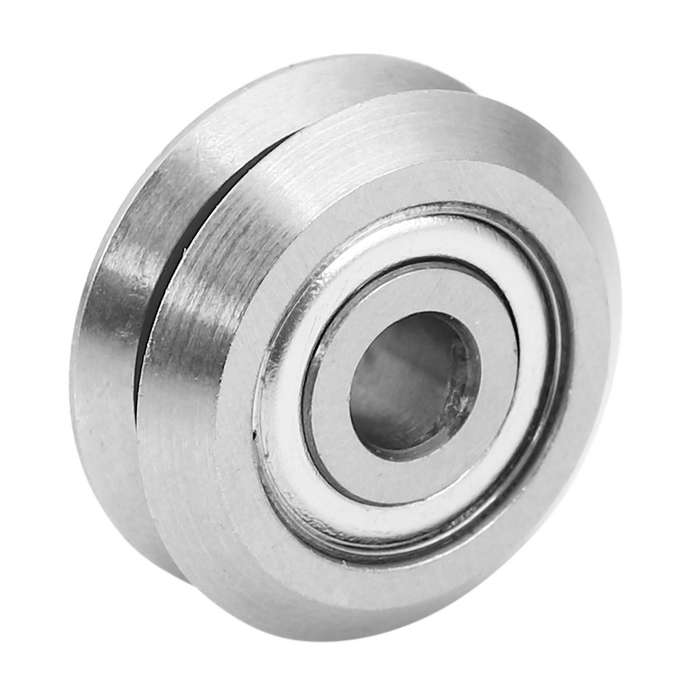 W1 Deep V Groove W-rail Track Pulley Rollers Ball Bearings Steel
