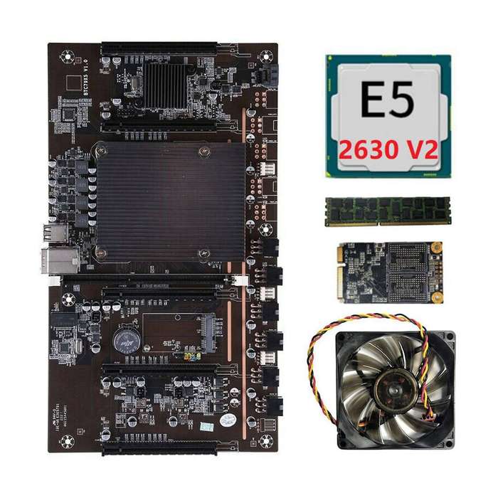 X79 H61 Btc Mining Motherboard 5x Pci-e Support 3060 E5 2630 V2 Cpu