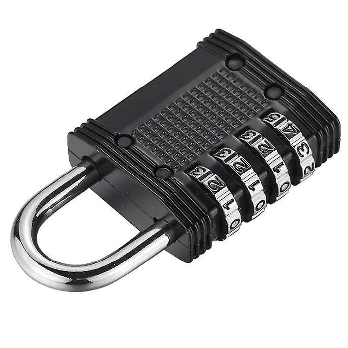 4 Digit Code Padlock for Lockers, Resettable&weatherproof , Black