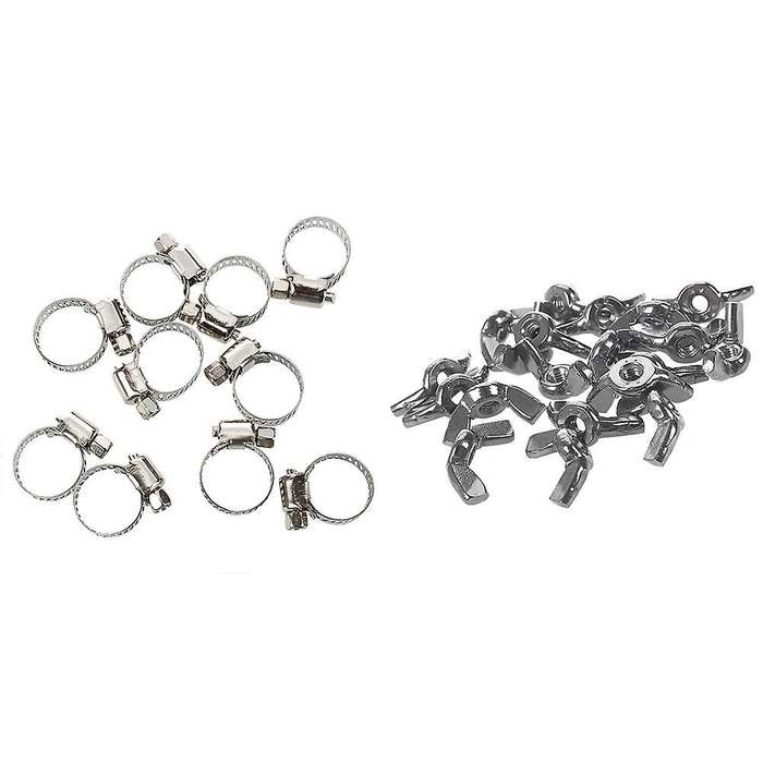 A2/70 (304) Stainless Steel Butterfly Nuts Silver, M3 X 0.5mm 20pcs